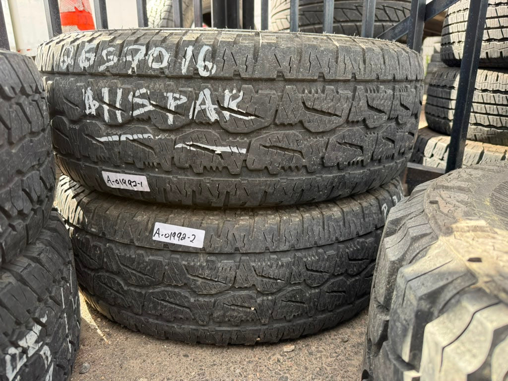 265/70R16 Pair (2 Used Tires) Bridgestone Dueler AT
