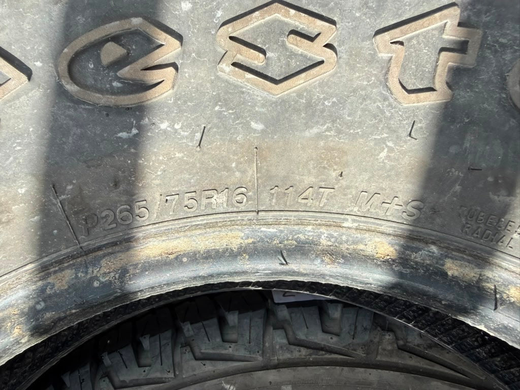 265/75R16 Pair (2 Used Tires)  Firestone Destination AT