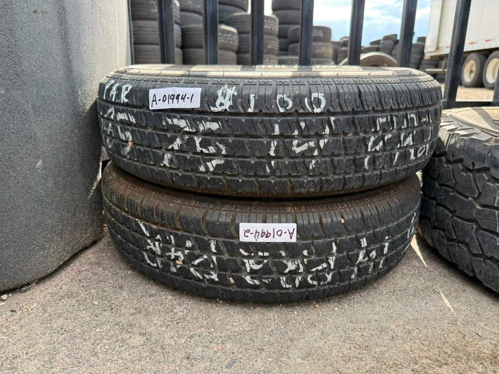 185/75R14 Pair (2 Used Tires) Steel Belted Radial Assurance