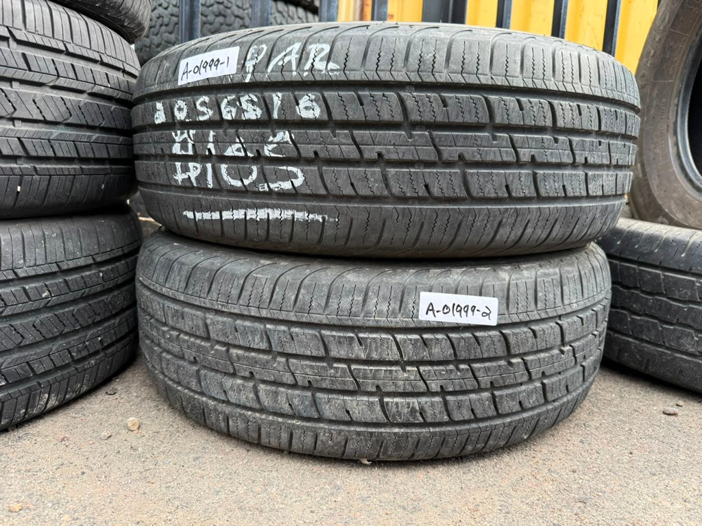 205/65R16 Pair (2 Used Tires) Dean Tires Touring