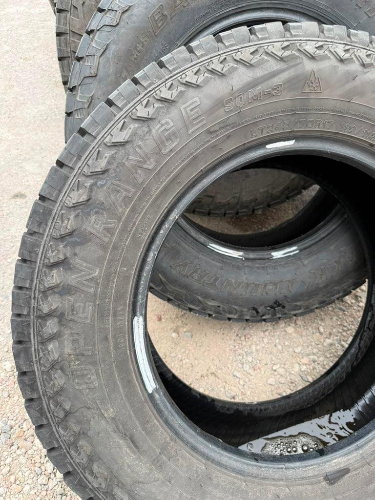 LT245/70R17 Single (1 Used Tire) Mazama Open Range SQM3