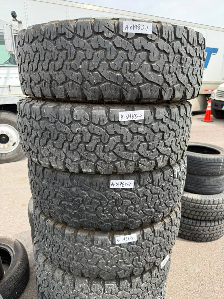 LT225/65R17 Set (4 Used Tires) Bfgoodrich All Terrain K02