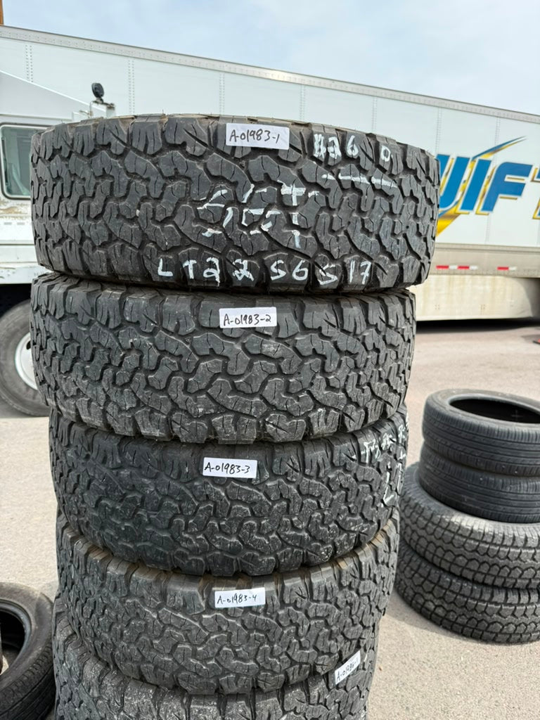 LT225/65R17 Set (4 Used Tires) Bfgoodrich All Terrain K02