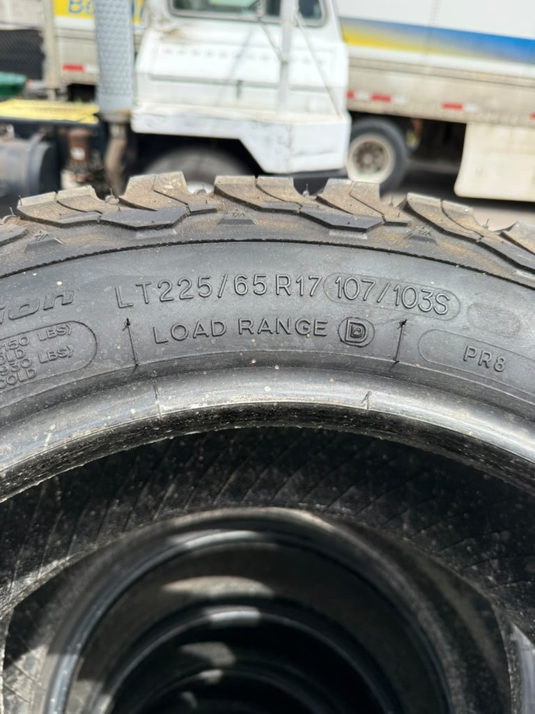 LT225/65R17 Set (4 Used Tires) Bfgoodrich All Terrain K02