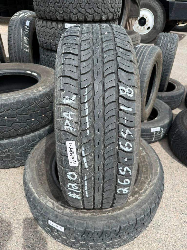 265/65R18 Pair (2 Used Tires) Fuzion