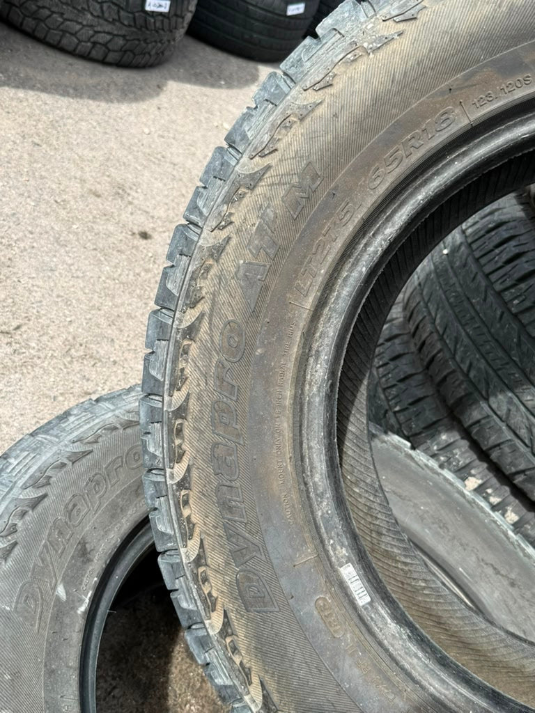 LT275/65R18 Pair (2 Used Tires) Hankook Dynapro ATM