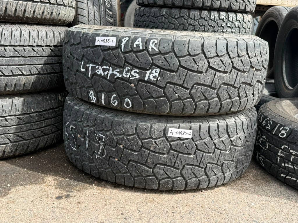 LT275/65R18 Pair (2 Used Tires) Hankook Dynapro ATM