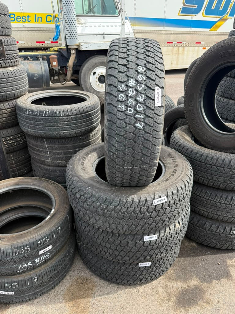 265/70R17 Set (4 Used Tires) Goodyear Wrangler