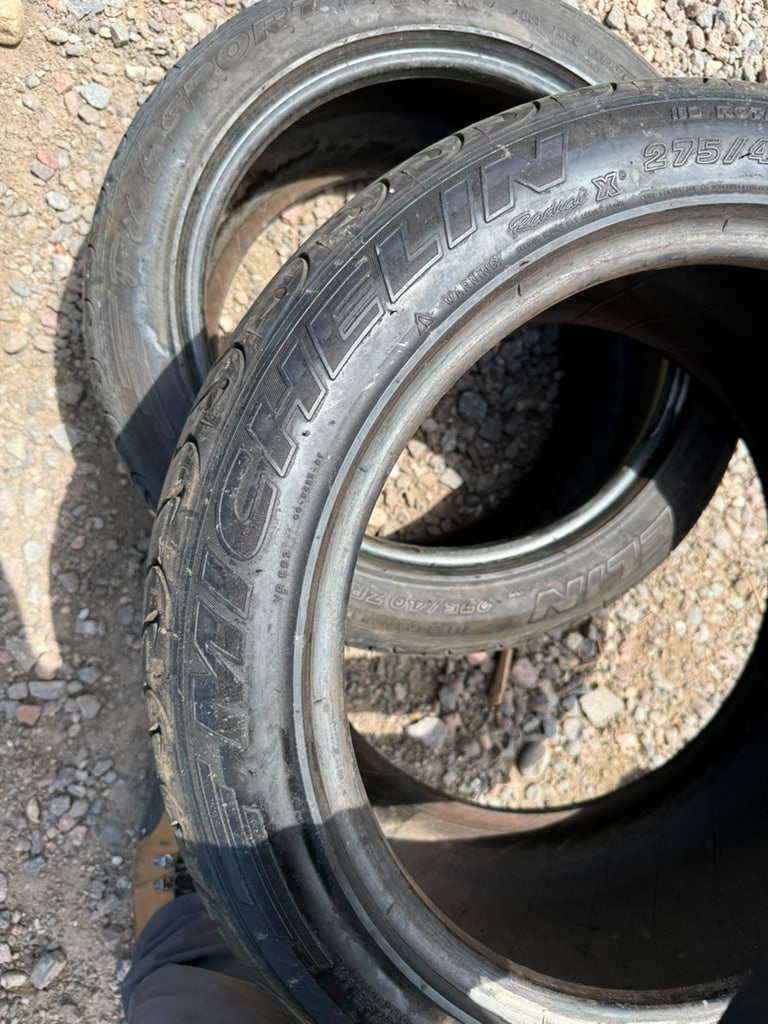 275/40ZR17 Pair (2 Used Tires ) Michelin Pilot Sport