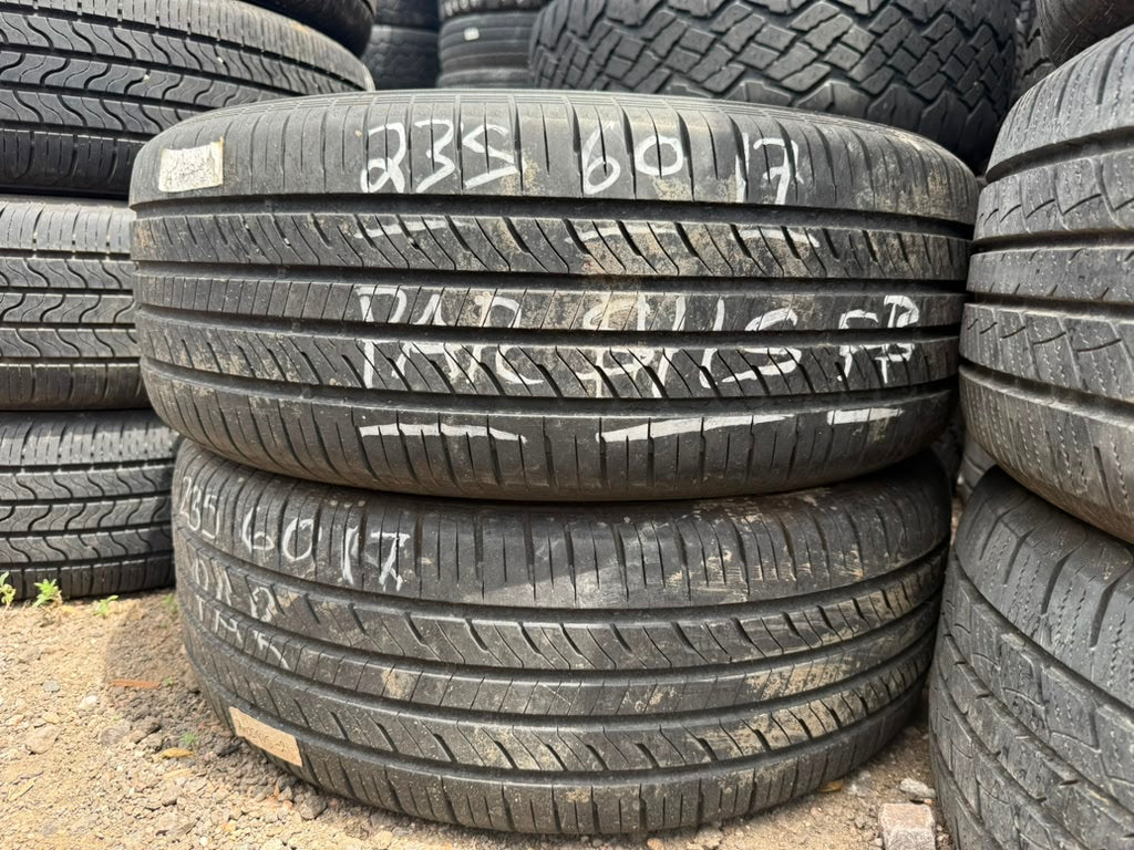 235/60R17 Pair (2 Used Tires) Laufenn G Fit AS