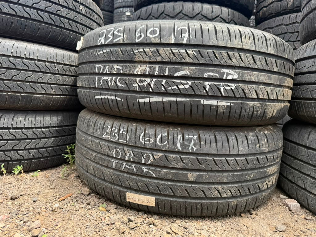 235/60R17 Pair (2 Used Tires) Laufenn G Fit AS