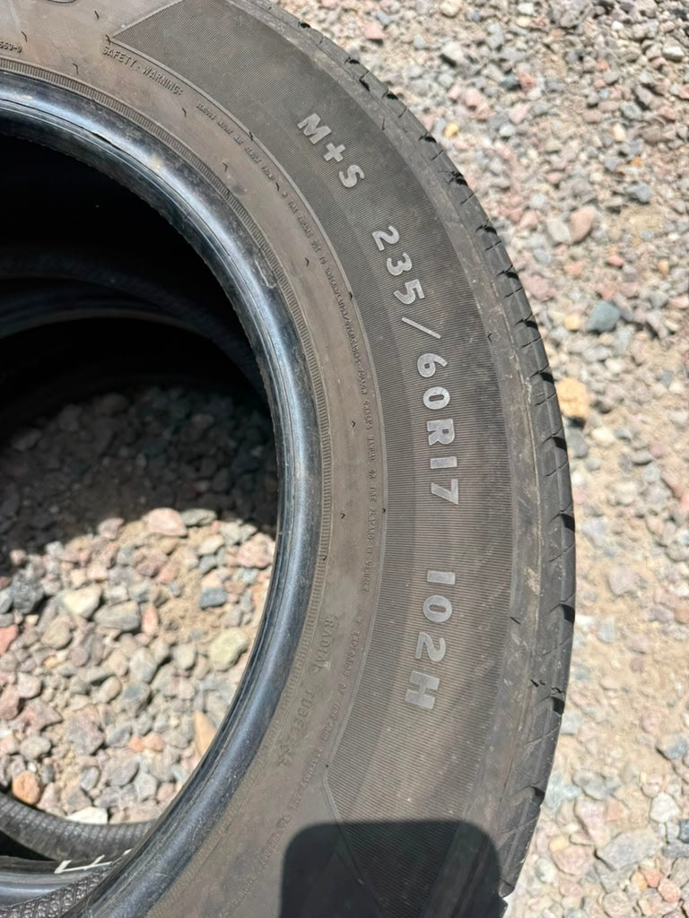 235/60R17 Pair (2 Used Tires) Douglas Touring