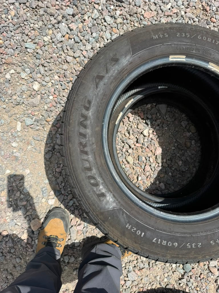 235/60R17 Pair (2 Used Tires) Douglas Touring