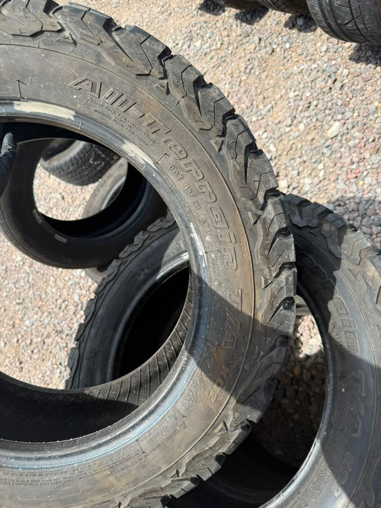 LT225/65R17 Set (4 Used Tires) Bfgoodrich All Terrain K02