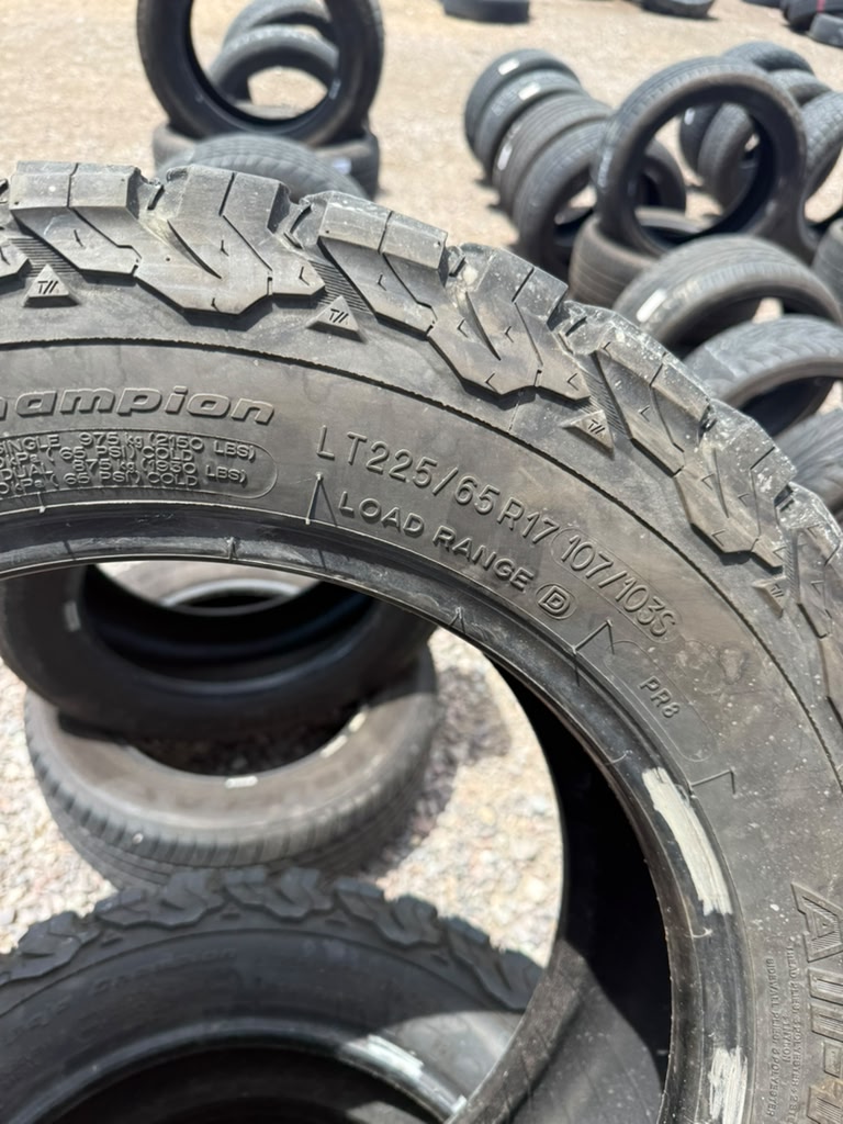 LT225/65R17 Set (4 Used Tires) Bfgoodrich All Terrain K02