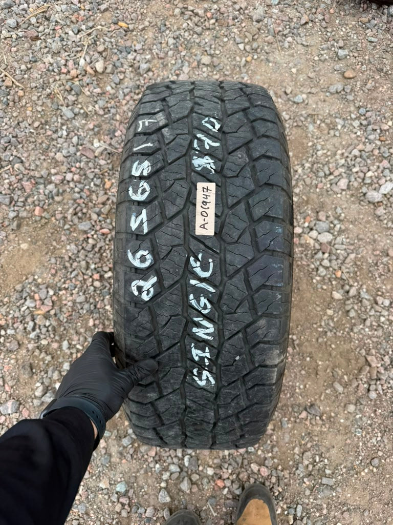 265/65R17 Single (1 Used Tire) Hankook Dynapro AT2 Extreme