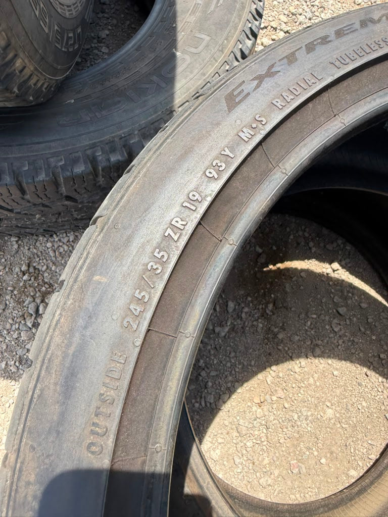245/35R19 Pair (2 Used Tires) Continental Extreme Contact