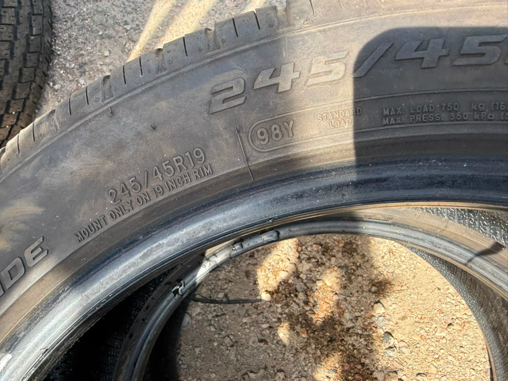 245/45R19 Pair (2 Used Tires) Cooper Zein SG-31