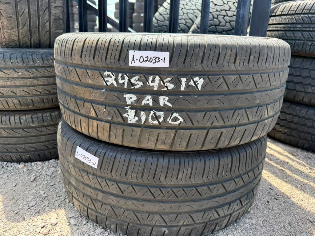 245/45R19 Pair (2 Used Tires) Cooper Zein SG-31