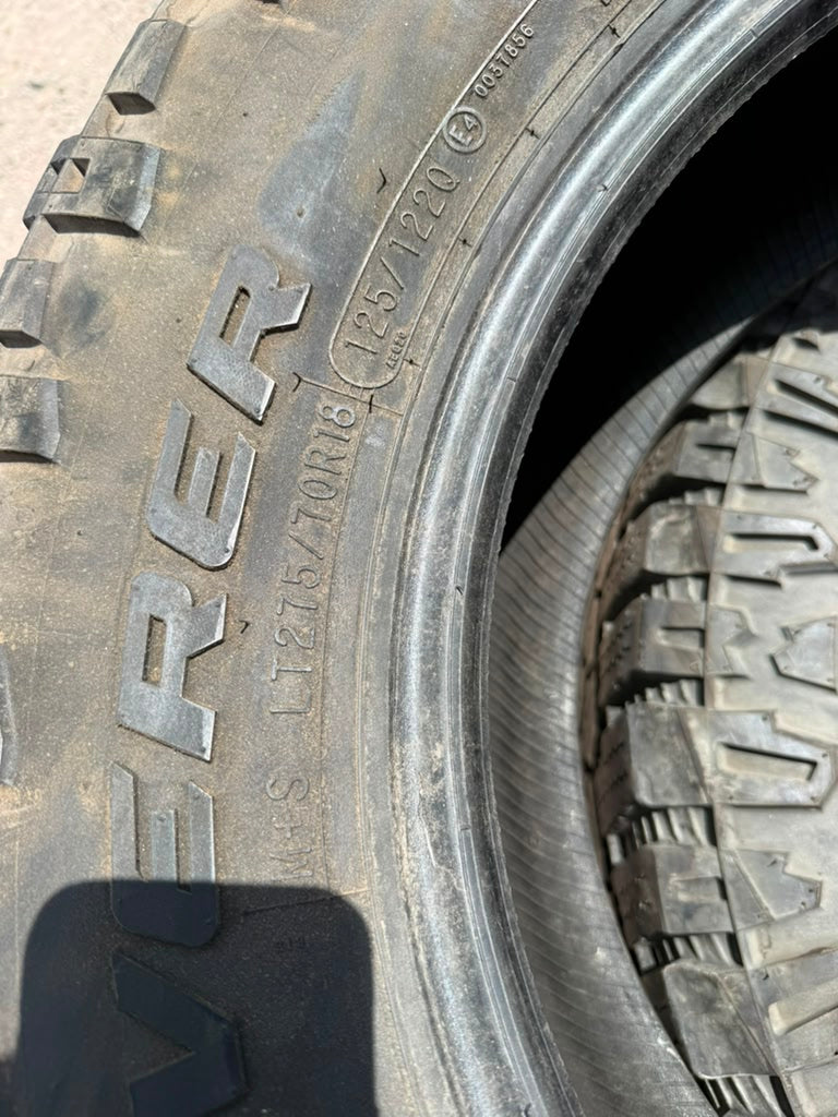 LT275/70R18 Set (4 Used Tires) Cooper Discoverer Rugged Trek