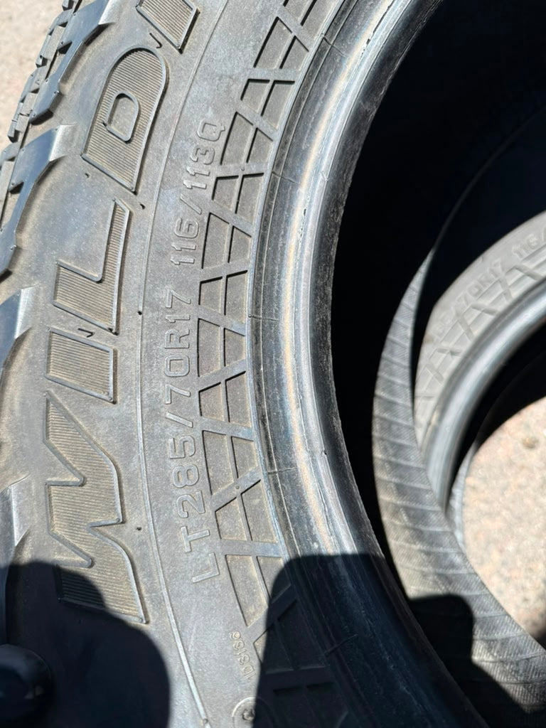 LT285/70R17 Pair (2 Used Tires) Falken WildPeak AT3W