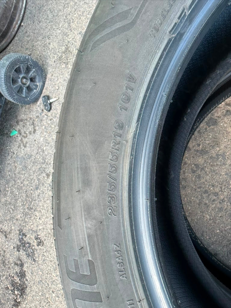 235/55R19 Pair (2 Used Tires) Bridgestone Alenza Sport AS