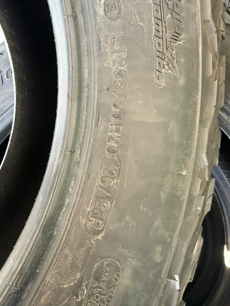 LT295/60R20 Set (4 Used Tires) Bfgoodrich All Terrain K02
