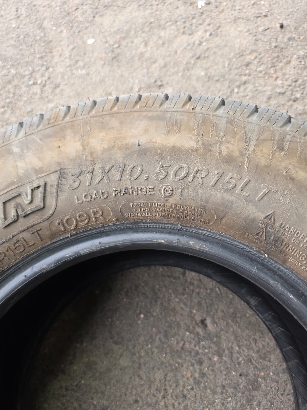 LT31x10.50R15 Pair (2 Used Tires) Michelin Defender LTX