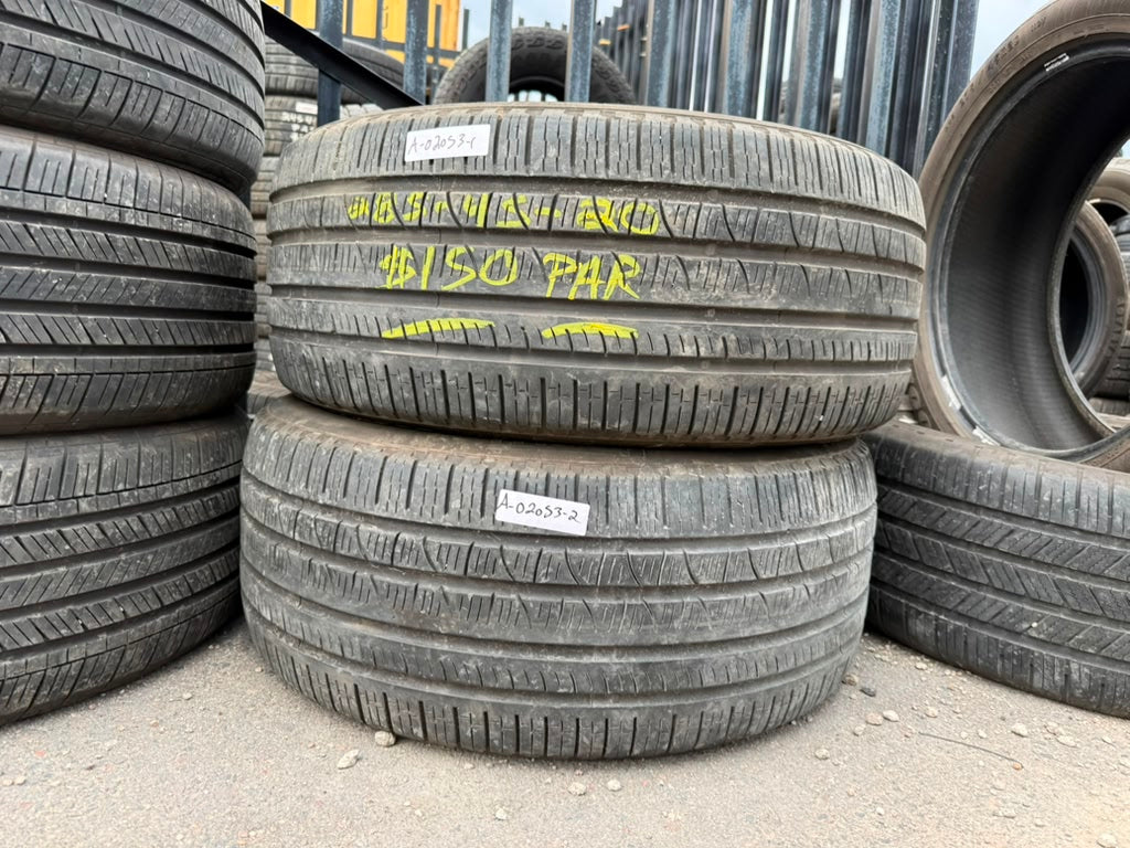285/45R20 Pair (2 Used Tires) Pirelli Scorpian Verde