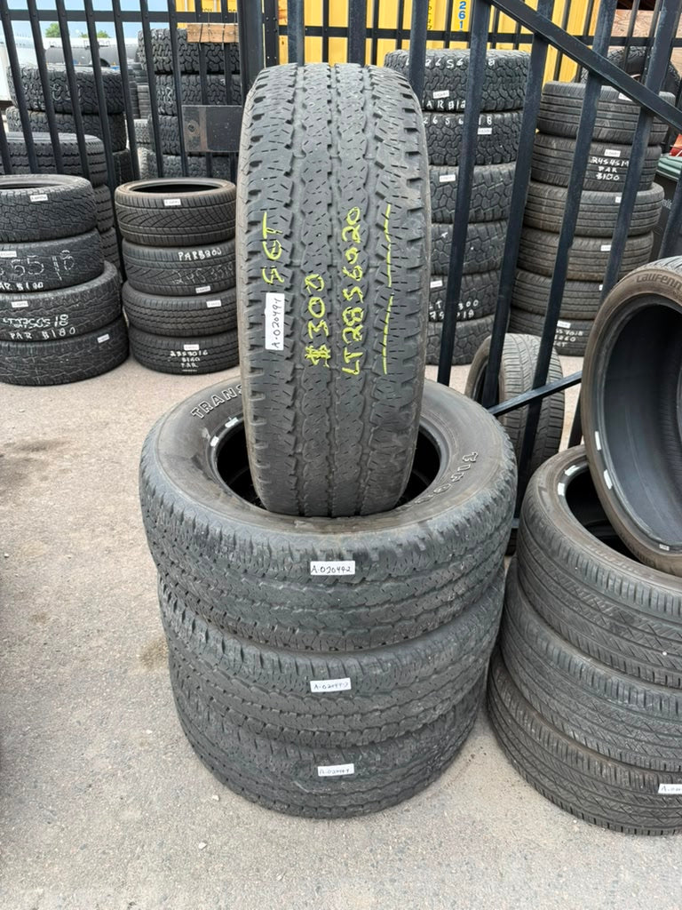 LT285/60R20 Set (4 Used Tires) Firestone Transforce AT