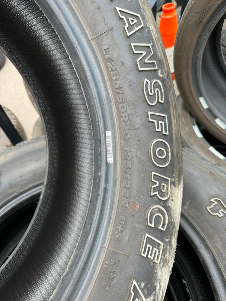 LT285/60R20 Set (4 Used Tires) Firestone Transforce AT