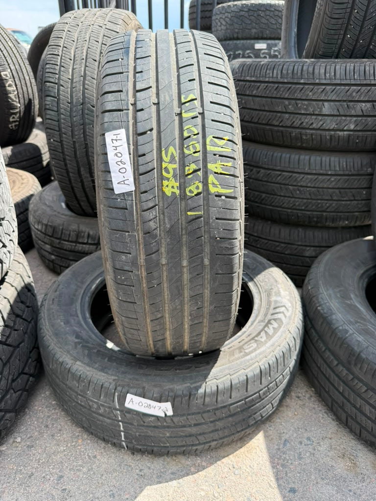 185/60R15 Pair (2 Used Tires) Mastercaft Stratus