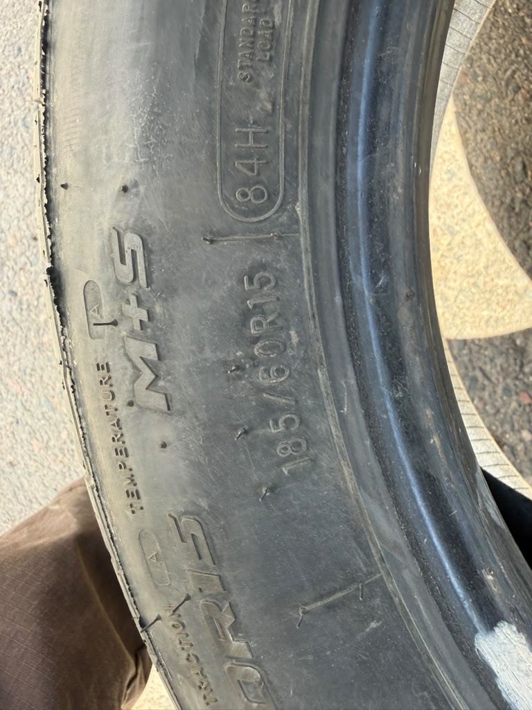 185/60R15 Pair (2 Used Tires) Mastercaft Stratus