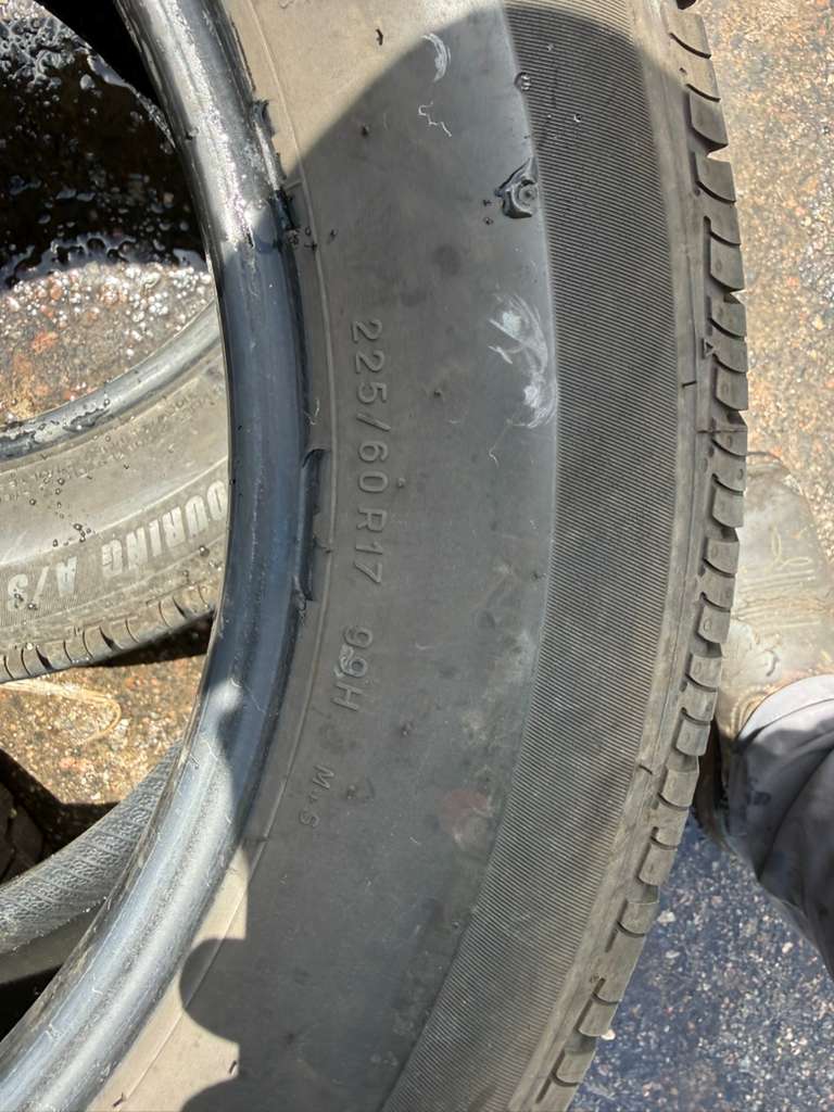 225/60R17 Pair (2 Used Tires) Tiger Paw Uniroyal Touring