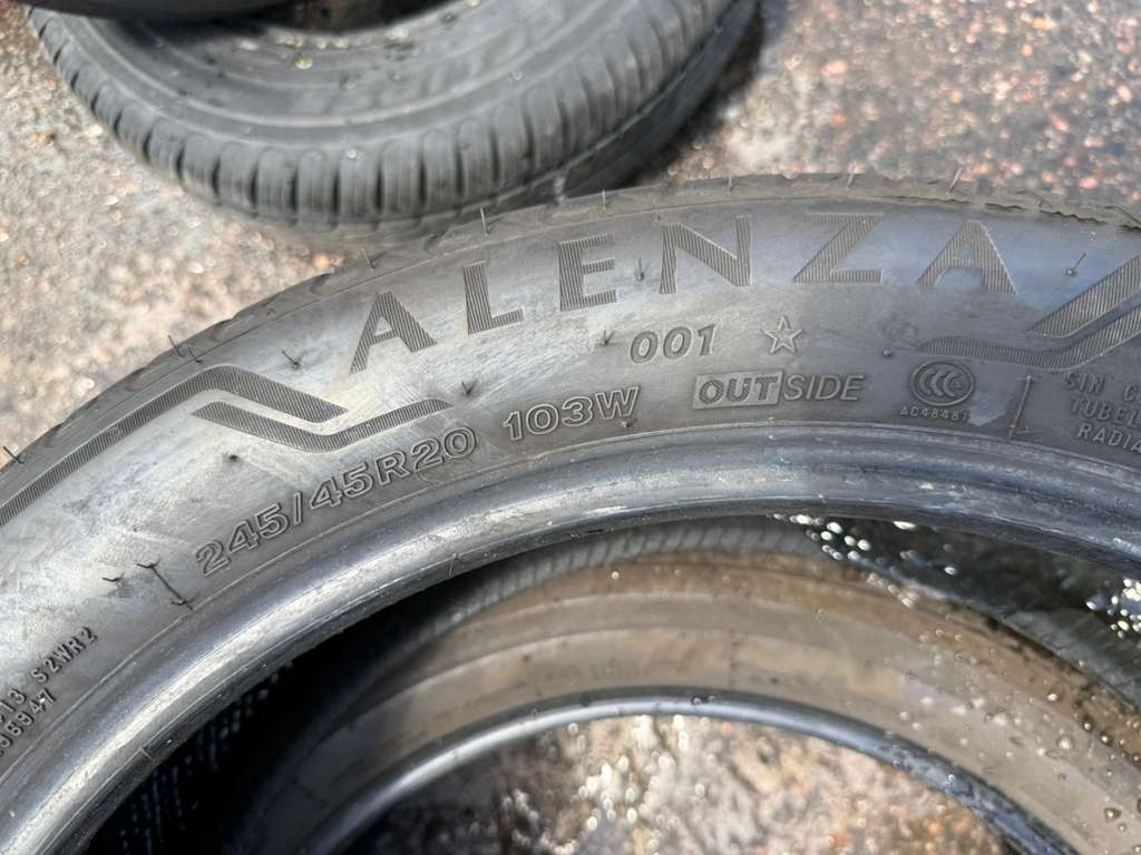 245/45R20 Pair (2 Used Tires) Bridgestone Alenza 001