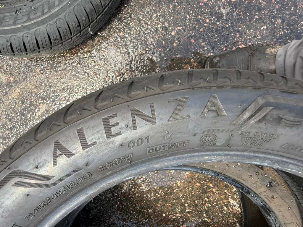 245/45R20 Pair (2 Used Tires) Bridgestone Alenza 001