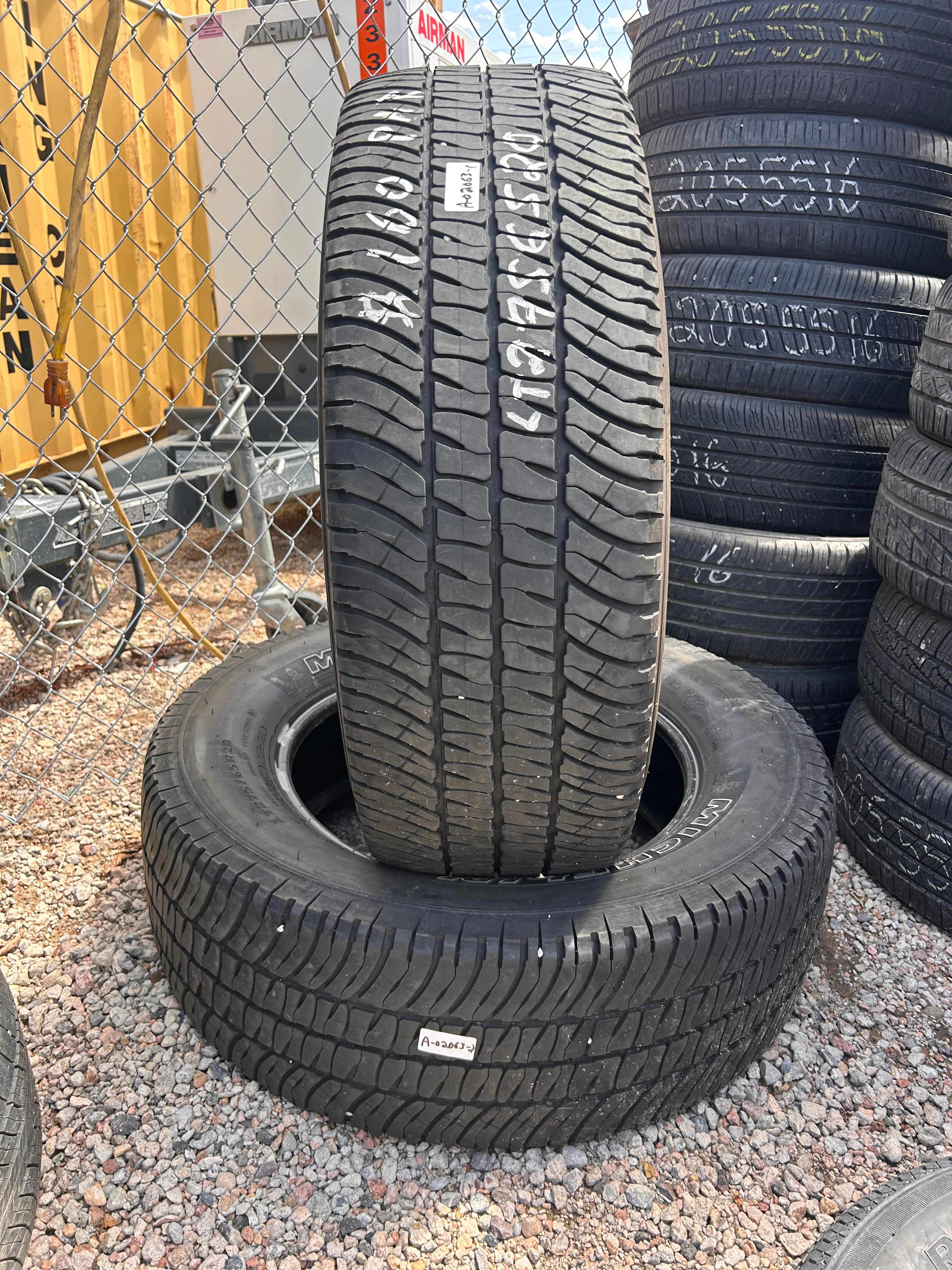 LT275/65R20 Pair (2 Used Tires) Michelin LTX AT2