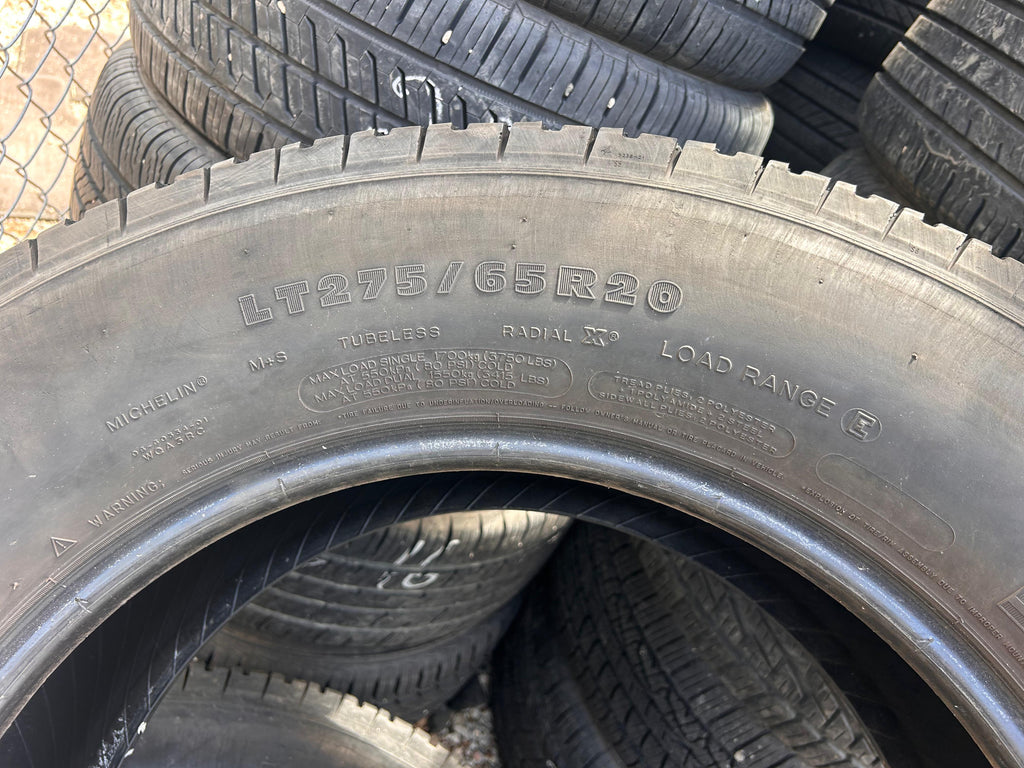 LT275/65R20 Pair (2 Used Tires) Michelin LTX AT2