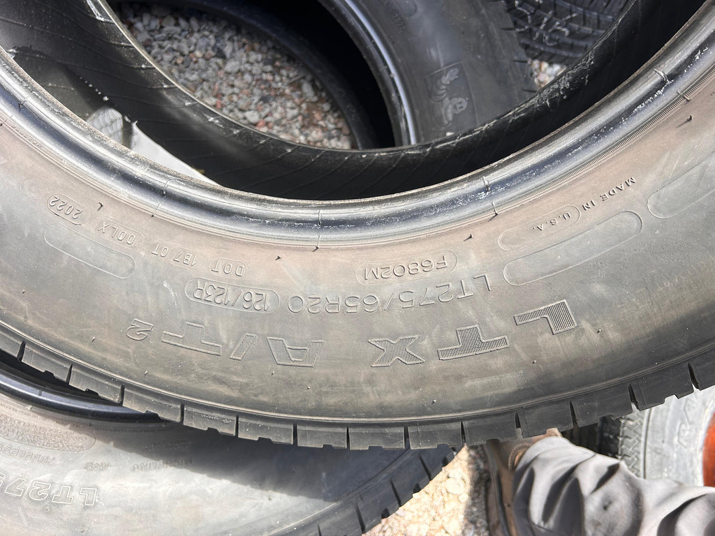 LT275/65R20 Pair (2 Used Tires) Michelin LTX AT2