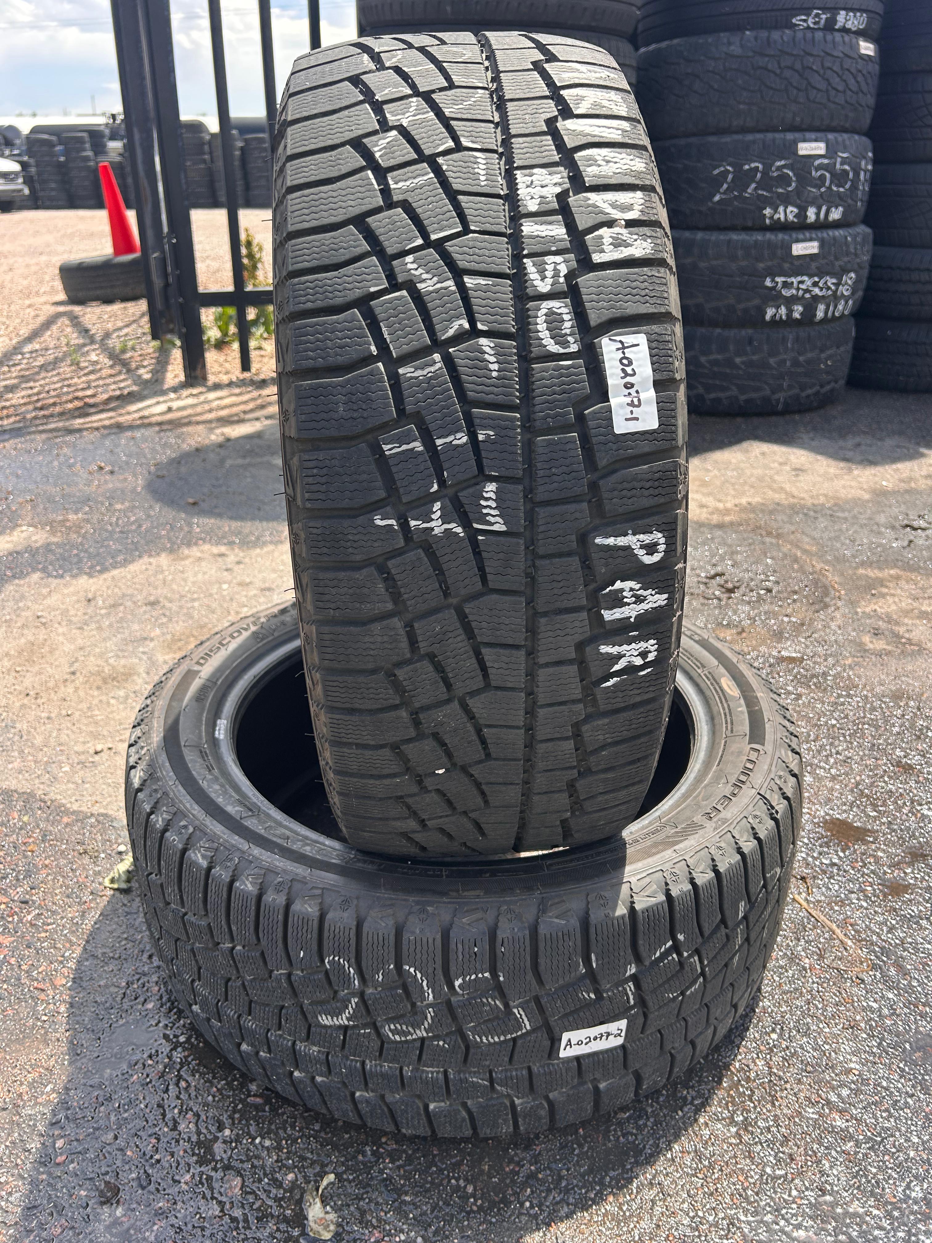 225/45R17 Pair (2 Used Tires) Cooper Discoverer True North (Studless)