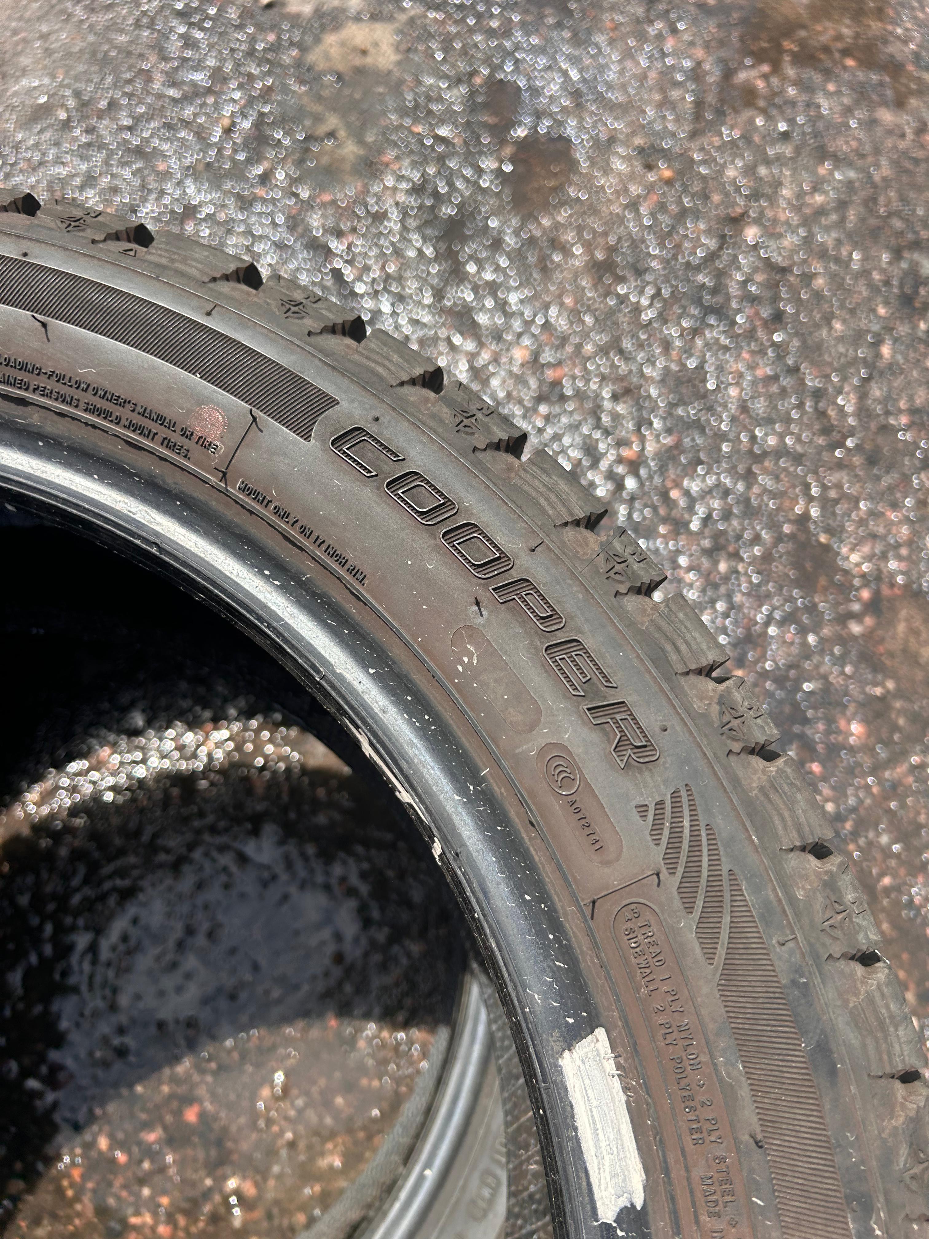 225/45R17 Pair (2 Used Tires) Cooper Discoverer True North (Studless)