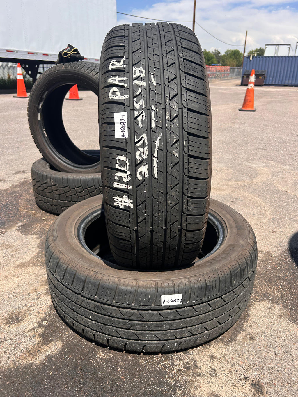 225/55R18 Pair (2 Used Tires) Milestar Ms-937