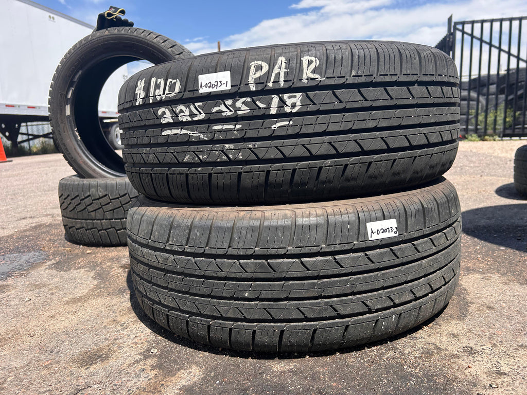 225/55R18 Pair (2 Used Tires) Milestar Ms-937