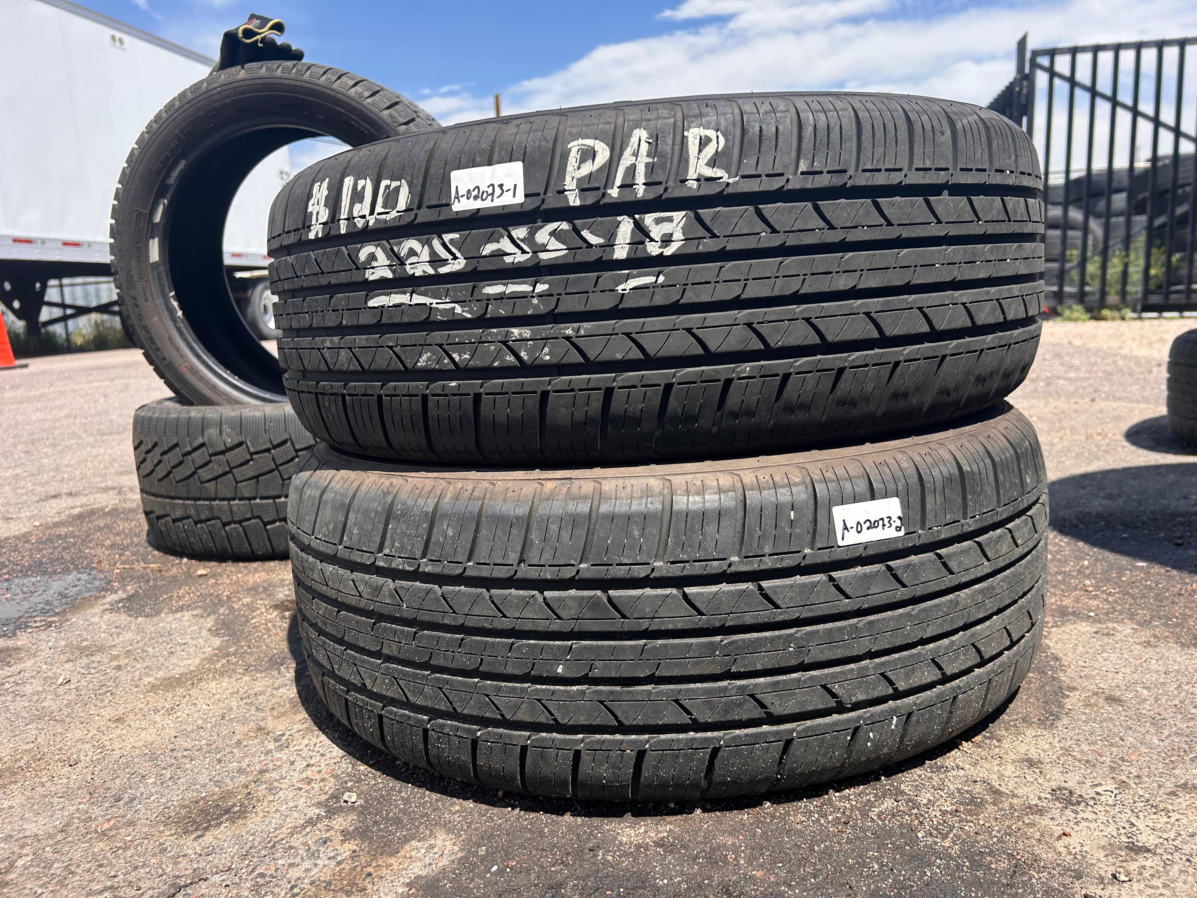 225/55R18 Pair (2 Used Tires) Milestar Ms-937