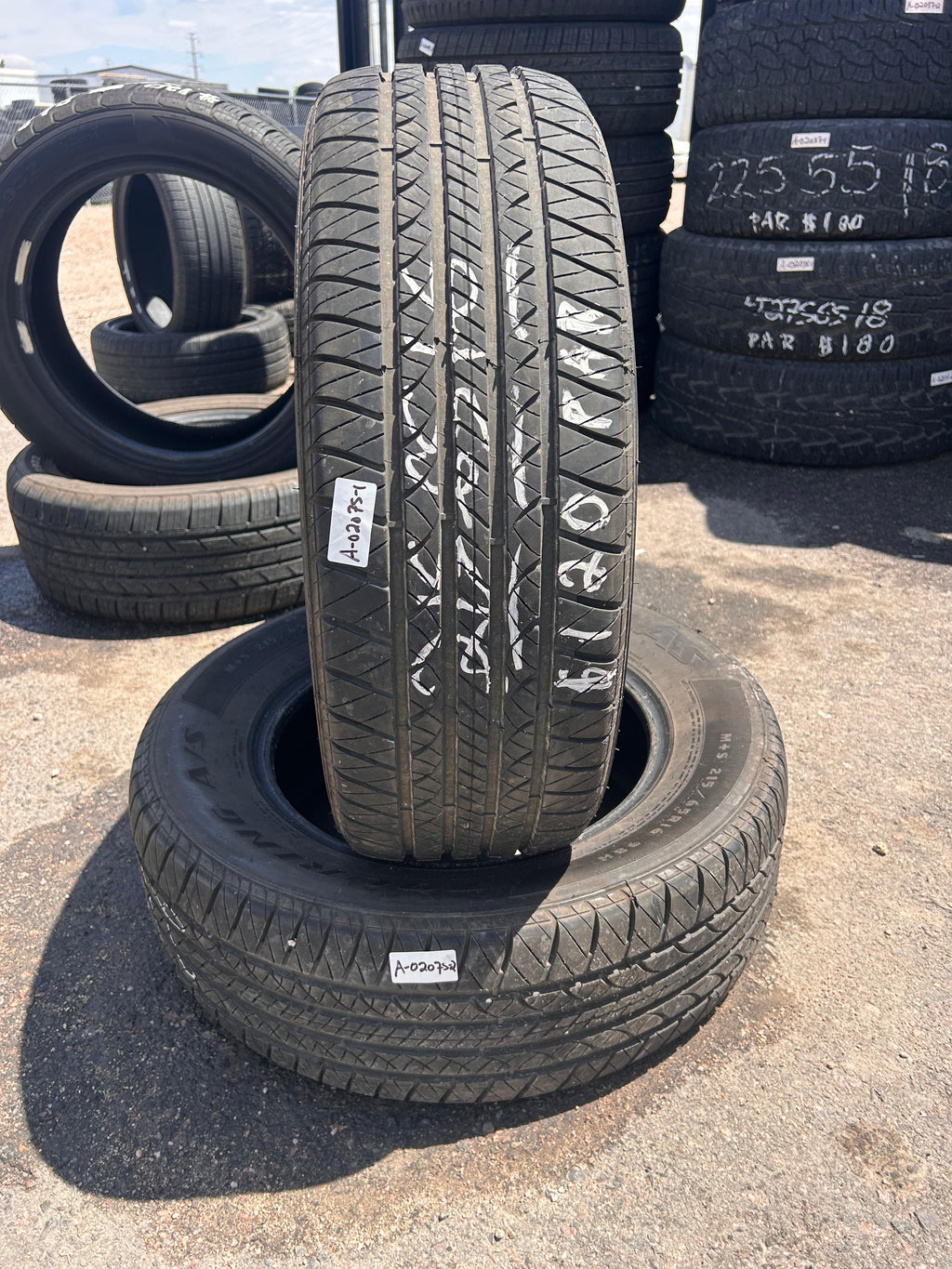 215/65R16 Pair (2 Used Tires) Douglas Touring