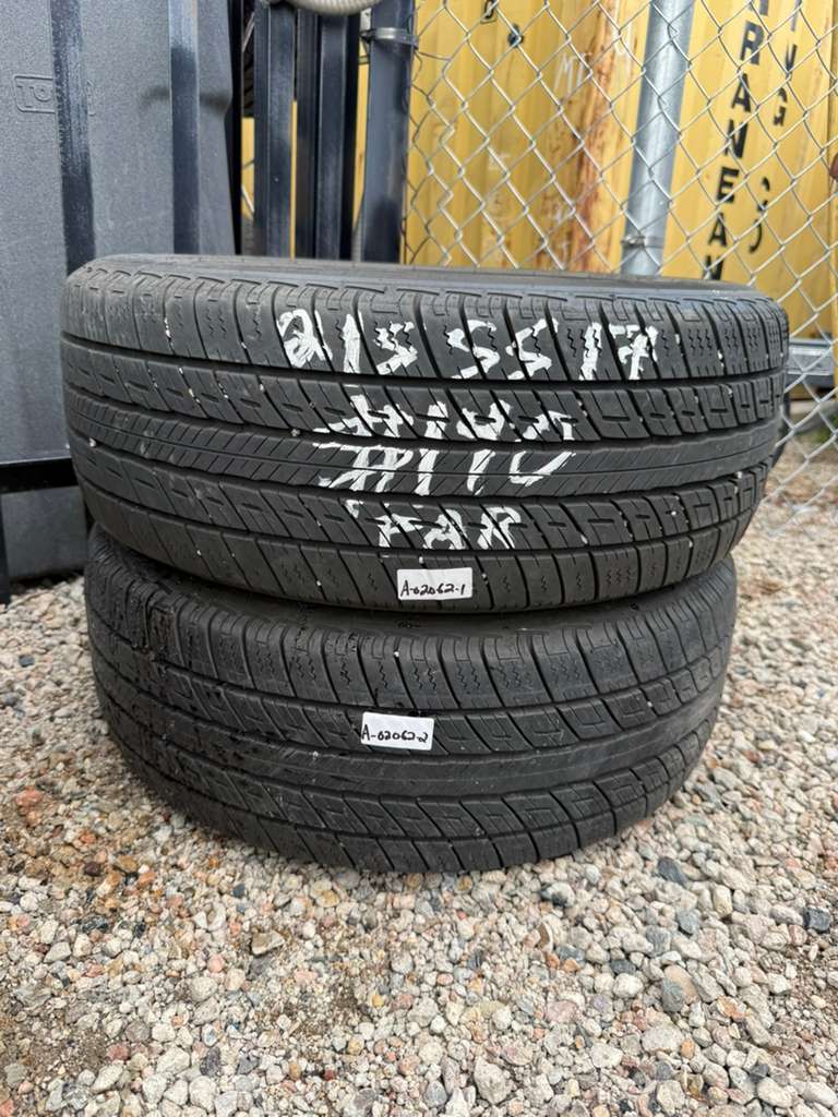 215/55R17 Pair (2 Used Tires) TigerPaw Uniroyal