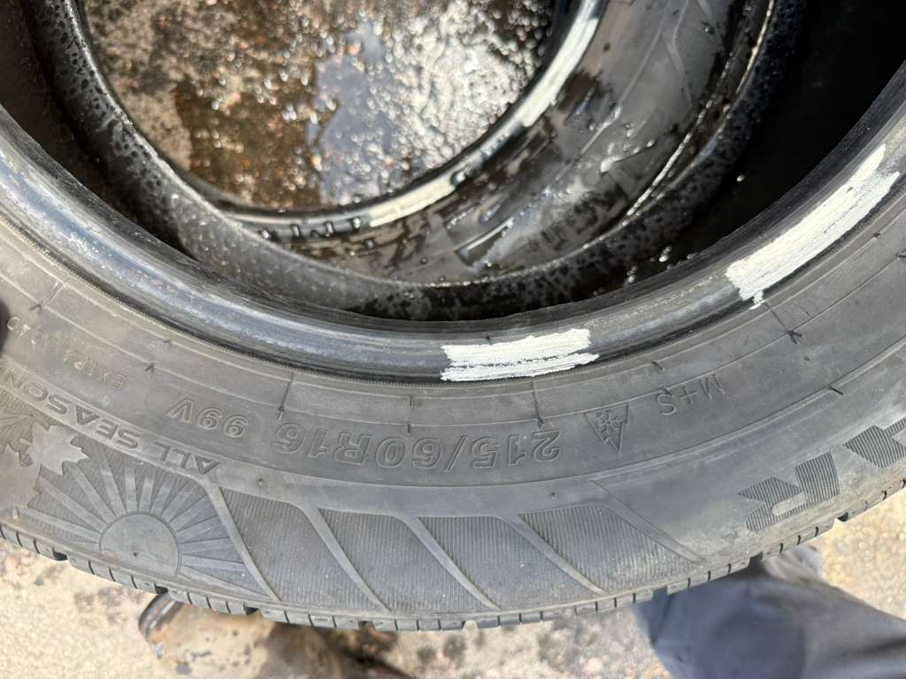 215/60R16 Pair (2 Used Tires) Milestar WeatherGuard AW365