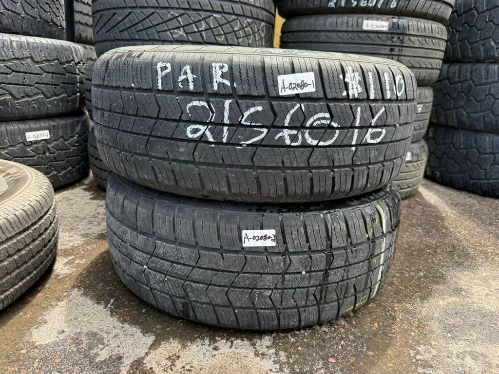 215/60R16 Pair (2 Used Tires) Milestar WeatherGuard AW365