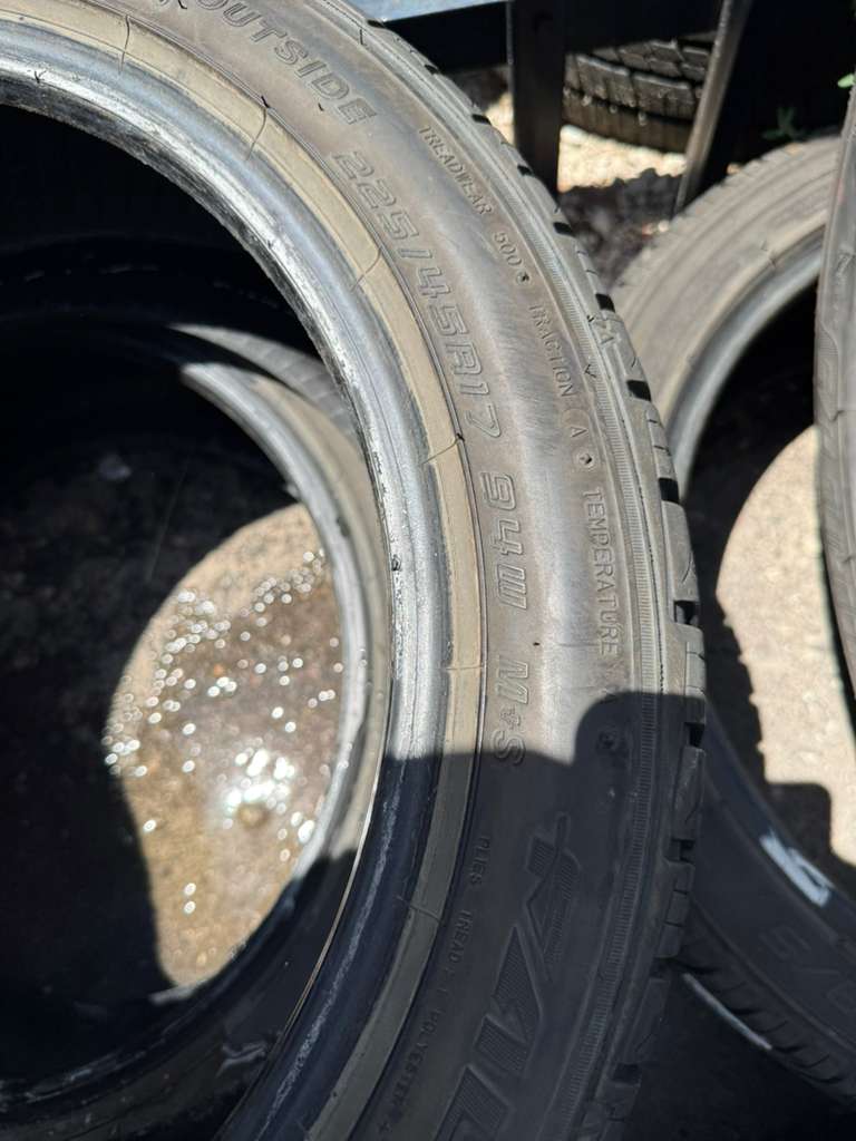 225/45R17 Pair (2 Used Tires) Falken Ziex ZE950