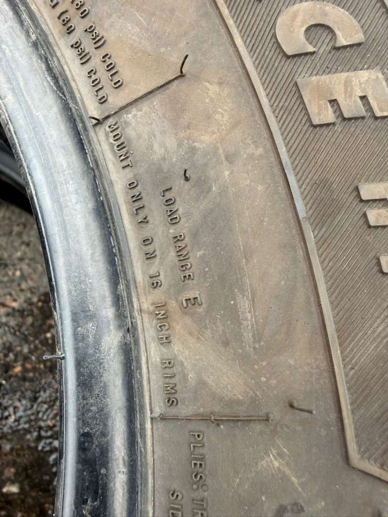 LT225/75R16 Pair (2 Used Tires) Firestone Transforce HT